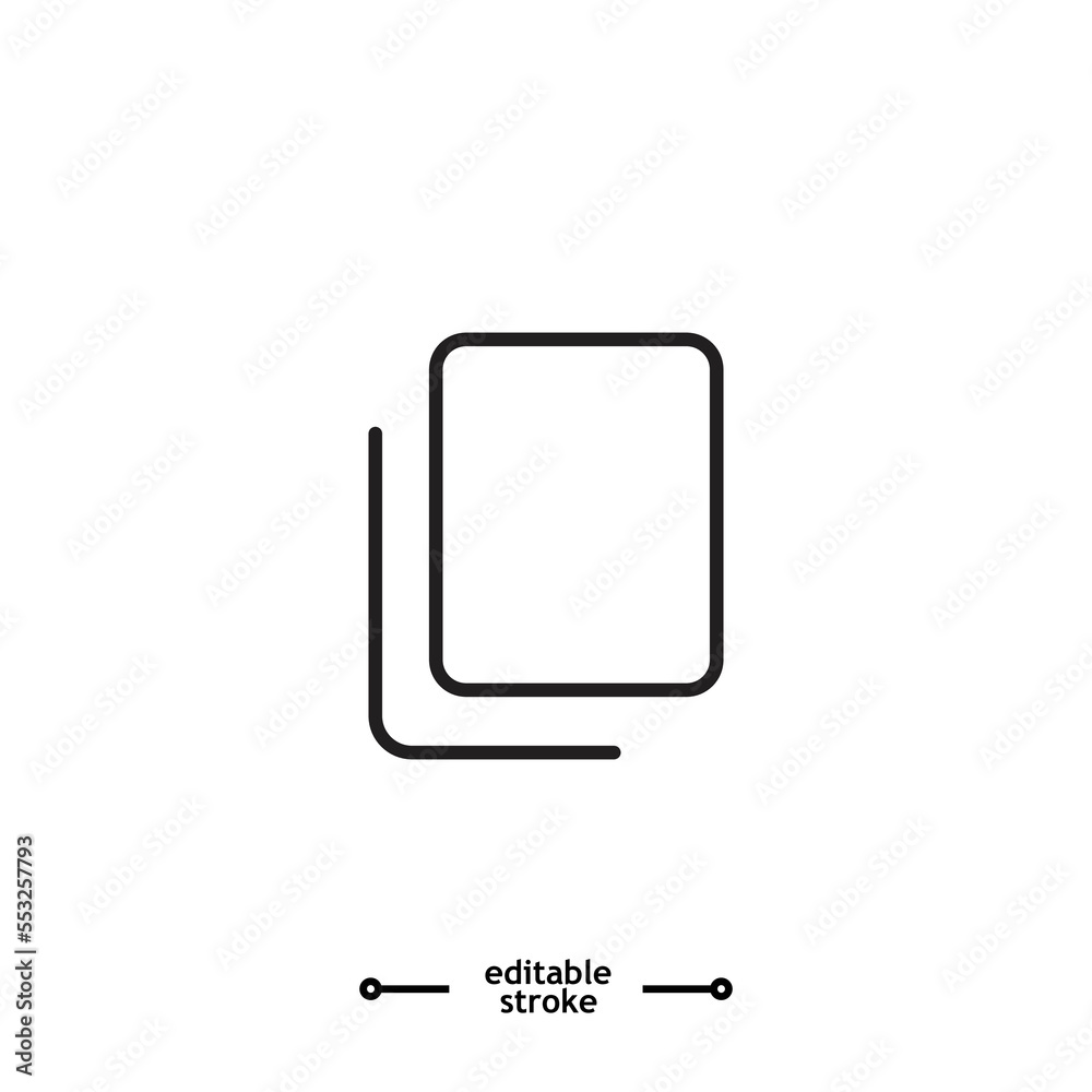 Paper document icon symbol logo illustration,editable stroke, flat design style isolated on white