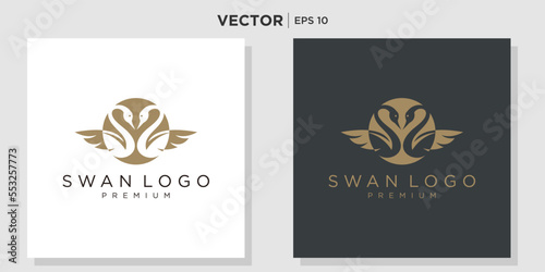 swan logo  goose or duck icon design vector