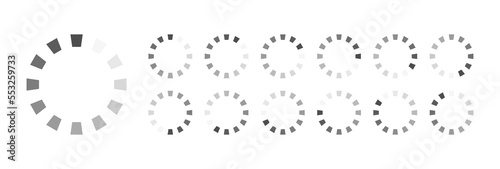 Circular Loading Buffering Icons Vector Video Ready for Animation Gif All Keyframes Frames Bufring Circle Waiting for Connection Buffer Preloader Download Symbol Easy Replace Color
