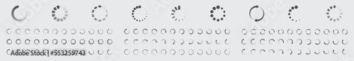 Circular Loading Buffering Icons Vector Set Video Ready for Animation Gif All Keyframes Frames Bufring Circle Waiting for Connection Buffer Preloader Download Symbol Easy Replace Color