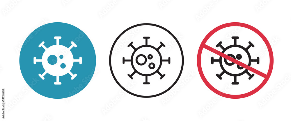 Corona Virus icon set. Coronavirus. virus of illness in Humans, from the common cold to SARS. 2019-nCoV common human virus or bacteria microbe, bacterium covid 19 sign vector editable stroke and flat Corona Virus icon set. Coronavirus. virus of illness in Humans, from the common cold to SARS. 2019-nCoV common human virus or bacteria microbe, bacterium covid 19 sign vector editable stroke and flat