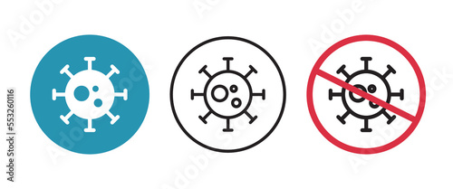 Corona Virus icon set. Coronavirus. virus of illness in Humans, from the common cold to SARS. 2019-nCoV common human virus or bacteria microbe, bacterium covid 19 sign vector editable stroke and flat