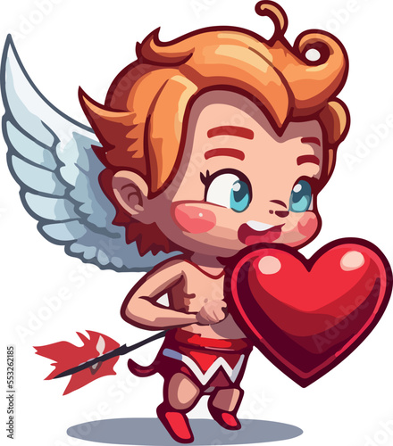  cupid flirting with a heart © Gpbolde