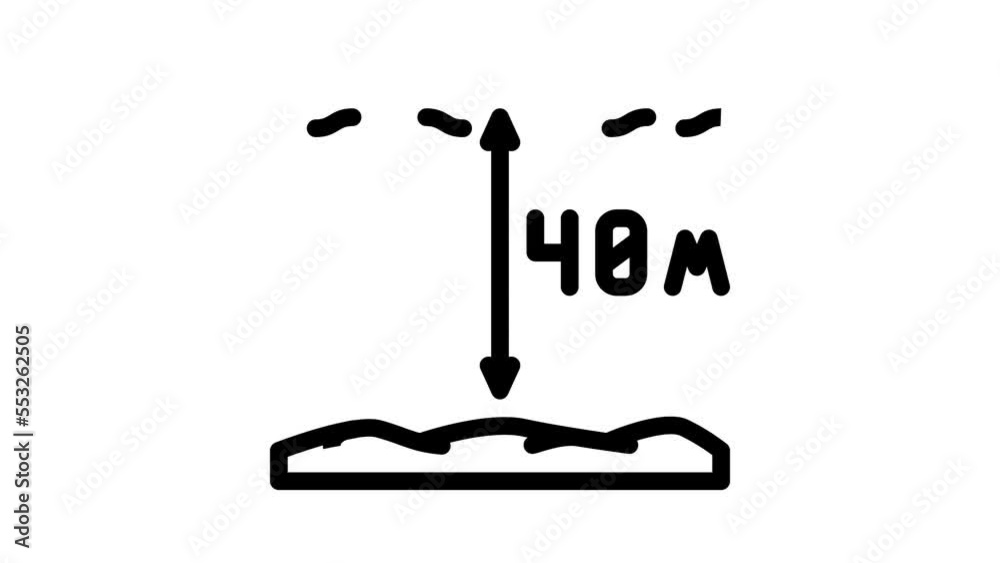 maximum diving depth on course line icon animation maximum diving depth on course line icon animation