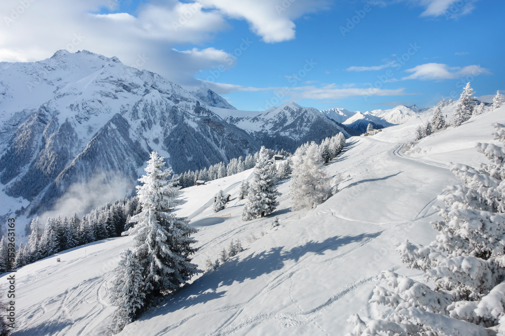 Wintersportregion im tiroler Zillertal
