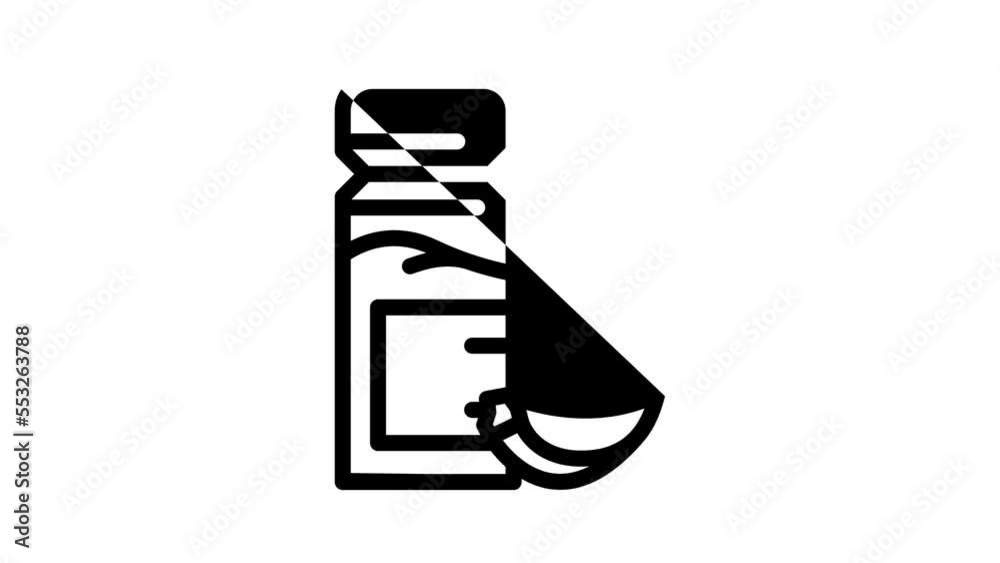 salt garlic line icon animation salt garlic line icon animation