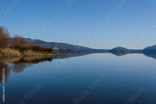 landscape reflected in a lake of Chile
