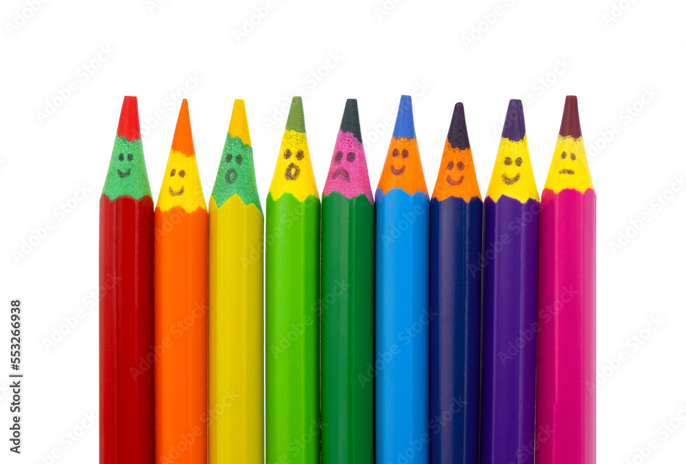 Rainbow colored wooden pencils Rainbow colored wooden pencils