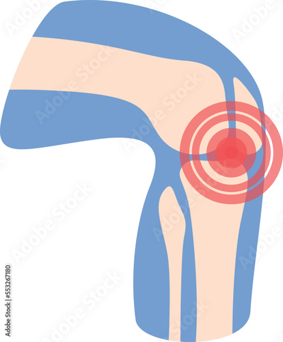 Knee pain icon cartoon vector. Arthritis joint. Treatment articulation