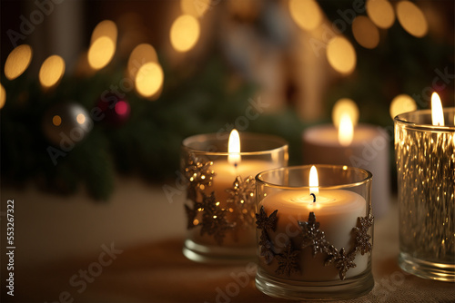 christmas candles on the table