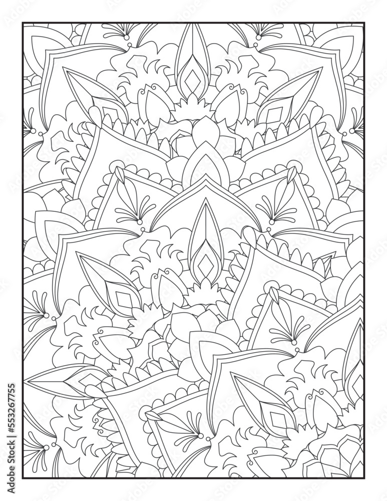 Naklejka premium Mandala Coloring Pages, Floral Mandala Coloring Page, Flower Mandala Coloring Pages,