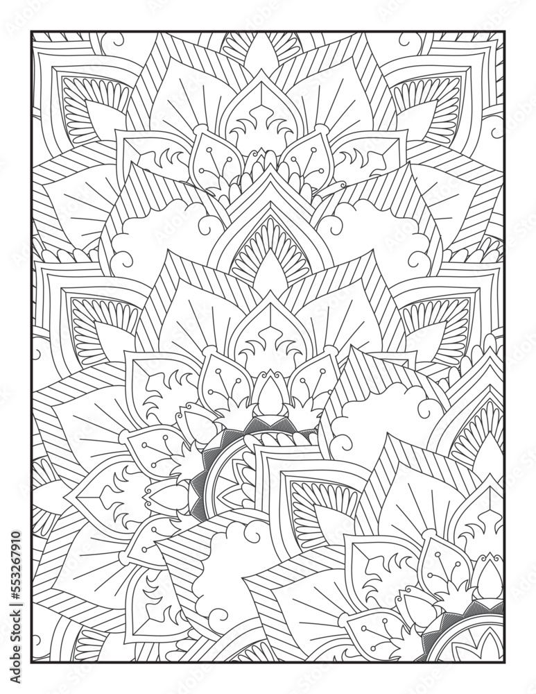 Obraz premium Mandala Coloring Pages, Floral Mandala Coloring Page, Flower Mandala Coloring Pages,