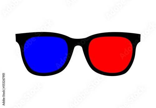 GLASSES FOR 3D MOVIES, VINTAGE RED AND BLUE