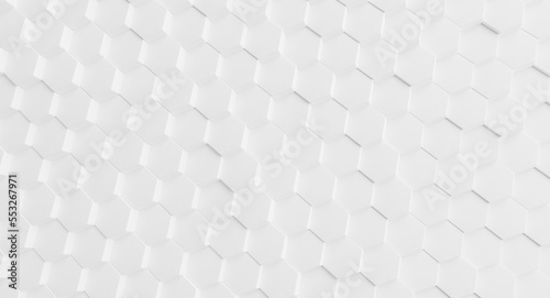 Hexagonal form design wall 3d illustration