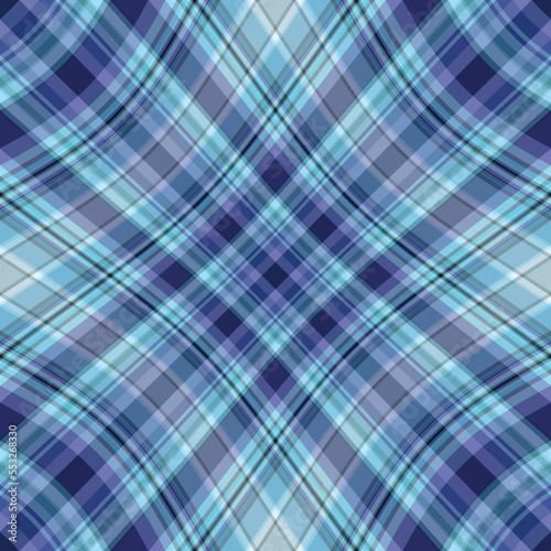 Seamless abstract checkered blue-violet pattern with diagonal stripes, vector 