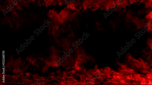beautiful red scary Halloween smoke or night clouds background, isolated - abstract 3D illustration