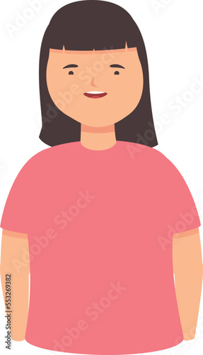 Syndrome down girl icon cartoon vector. Child health. Cute kid