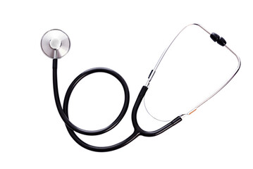 Medical equipment - stethoscope isolated on a transparent background.