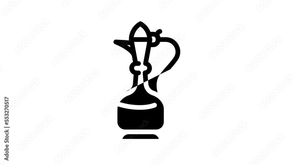 arabian coffee jug line icon animation arabian coffee jug line icon animation