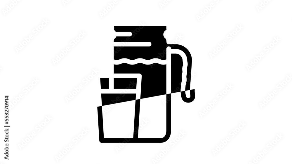 buttermilk milk product line icon animation buttermilk milk product line icon animation