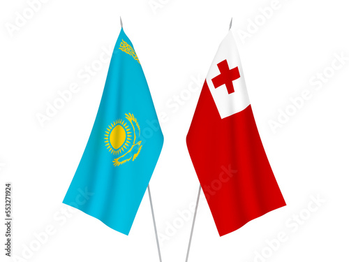 Kazakhstan and Kingdom of Tonga flags