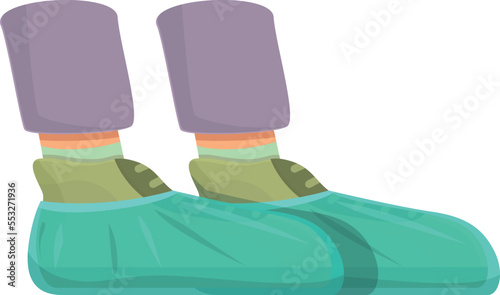 Clean shoe cover icon cartoon vector. Medical protection. Wear protective
