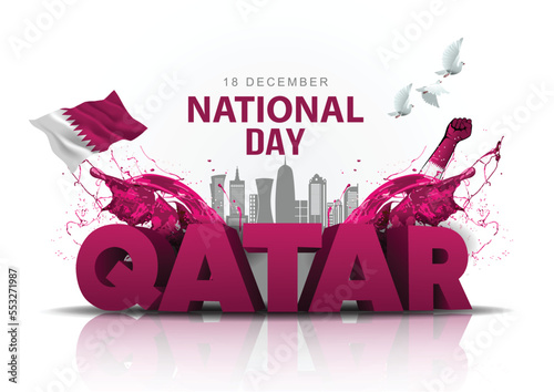happy national day Qatar .18th December background. abstract vector illustration design