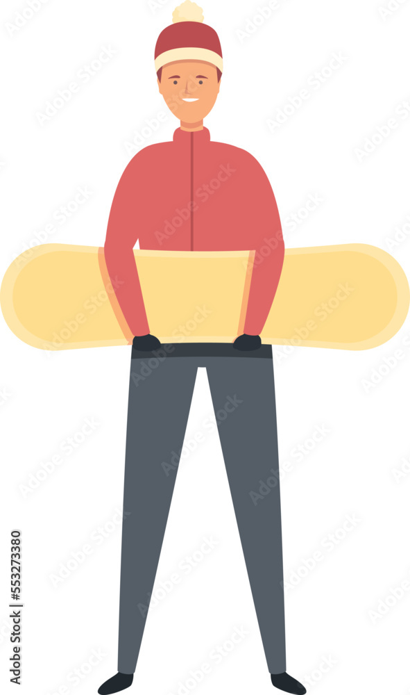Boy ready for snowboarding icon cartoon vector. Snow school. Sport active Boy ready for snowboarding icon cartoon vector. Snow school. Sport active