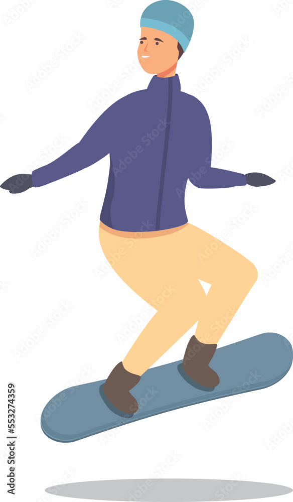 Obraz premium Snowboarding training icon cartoon vector. Sport school. Kid snowboard