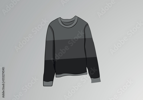 Flat vector cartoon illustration of a cozy warm sweater. Women's knitted warm clothing on a white background