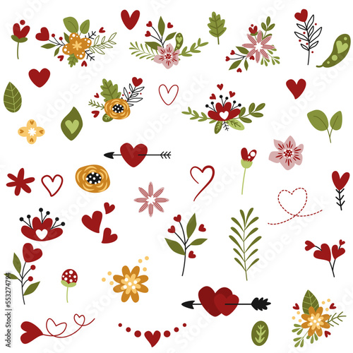 Wallpaper Mural set of isolated valentines day elements Torontodigital.ca