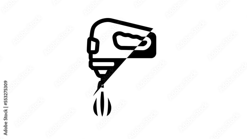 mixer beating line icon animation
