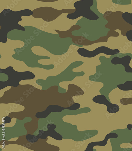  Army texture camouflage vector fabric pattern, military uniform disguise.