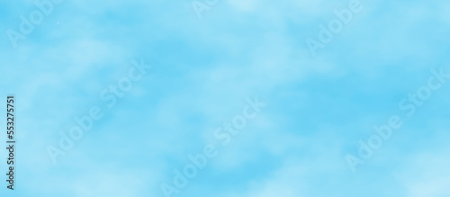 Abstract shinny winter seasonal natural cloudy blue sky background, Abstract hand painted cloudy sky blue watercolor background, Bright blue cloudy sky vector illustration.