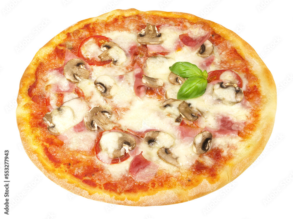 Pizza with Ham and Mushrooms - Fast Food Transparent PNG Pizza with Ham and Mushrooms - Fast Food Transparent PNG