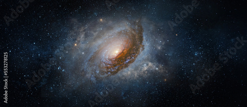 Fototapeta Naklejka Na Ścianę i Meble -  Space scene with stars in the galaxy. Panorama. Universe filled with stars, nebula and galaxy,. Elements of this image furnished by NASA