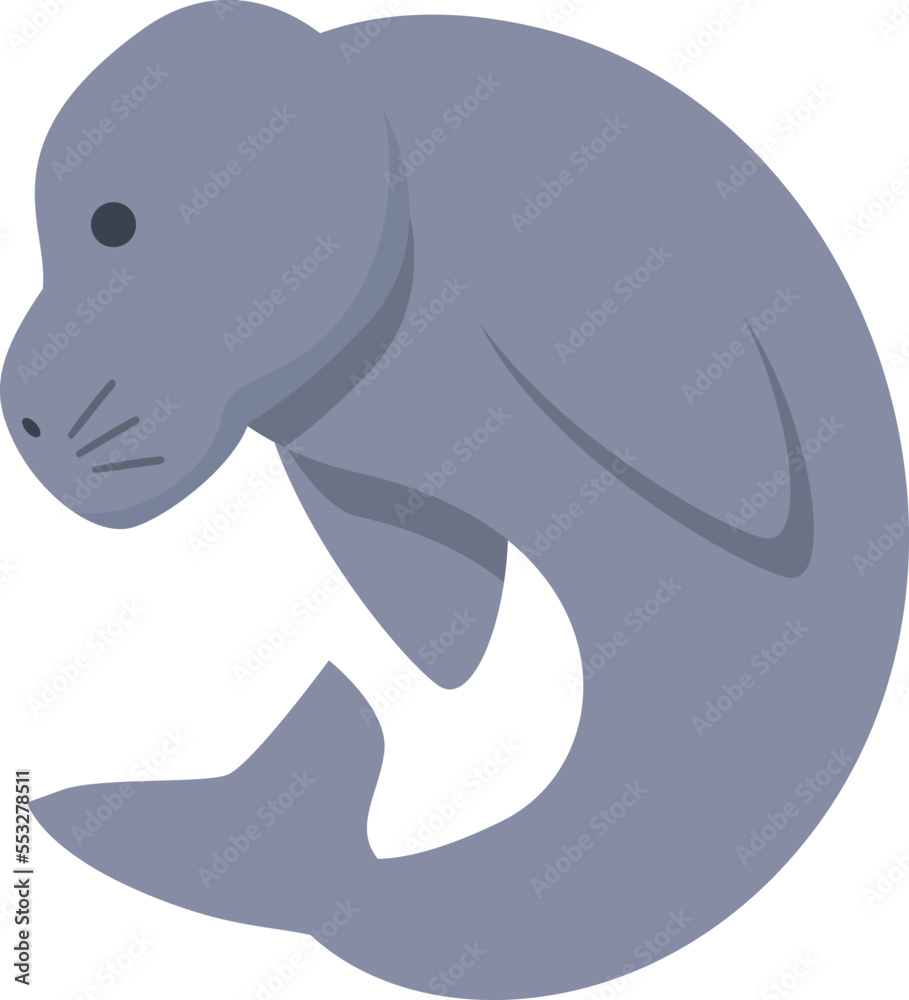 Sea dugong icon cartoon vector. Ocean baby. Nature zoo Sea dugong icon cartoon vector. Ocean baby. Nature zoo