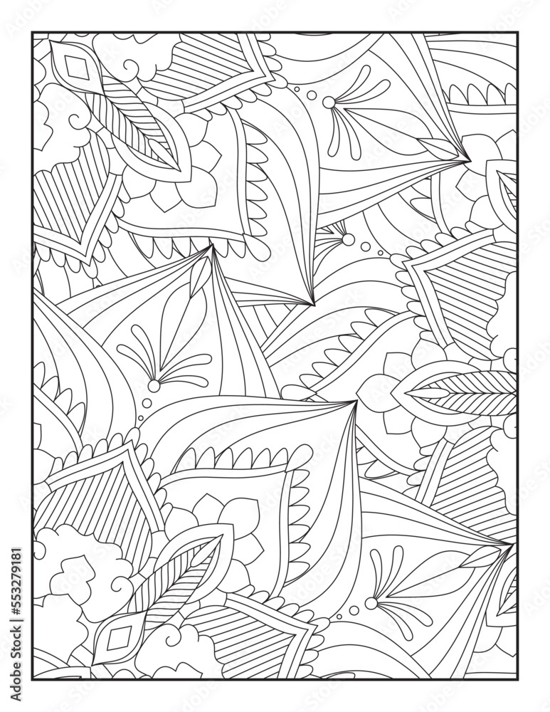 Fototapeta premium Floral Mandala Coloring Page, Flower Mandala Coloring Page for Adults, mandala flower coloring pages.