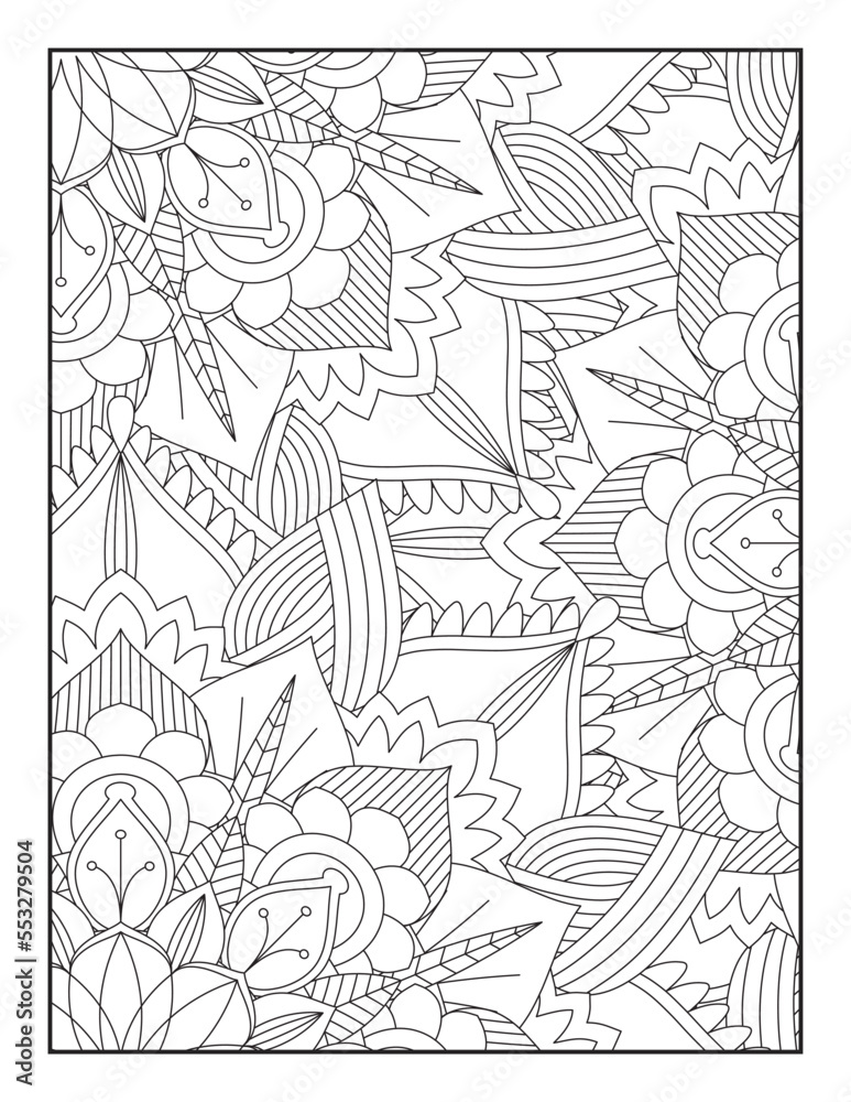 Obraz premium Floral Mandala Coloring Page, Flower Mandala Coloring Page for Adults, mandala flower coloring pages.