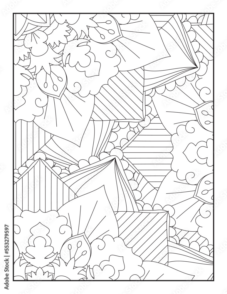 Fototapeta premium Floral Mandala Coloring Page, Flower Mandala Coloring Page for Adults, mandala flower coloring pages.