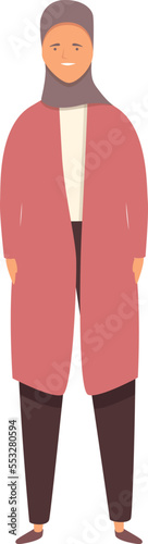 Female dress icon cartoon vector. Fashion hijab. Islam group