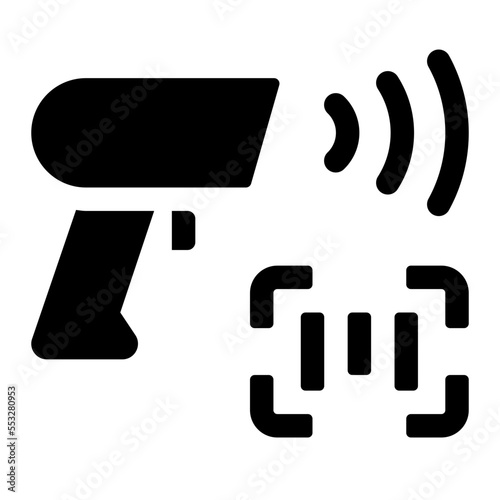 Barcode Scanner Glyph Icon photo