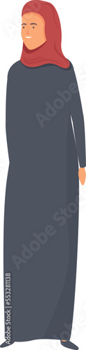 Muslim fashion icon cartoon vector. Arab hijab. Saudi female