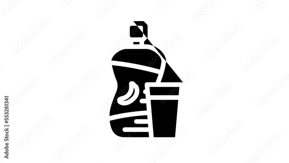 banana juice line icon animation banana juice line icon animation