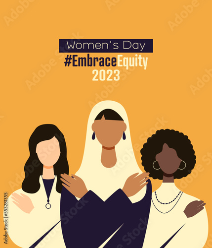 Women's Day 2023 banner. #EmbraceEquity