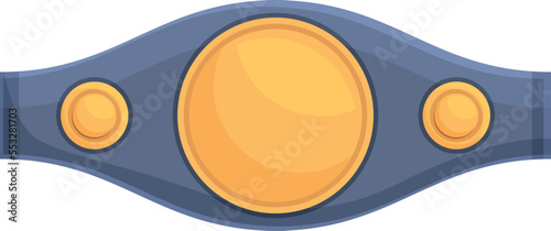 Boxing gold belt icon cartoon vector. Fighter sport. Match referee