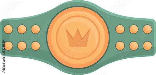 Boxing king belt icon cartoon vector. Sport box. Award victory