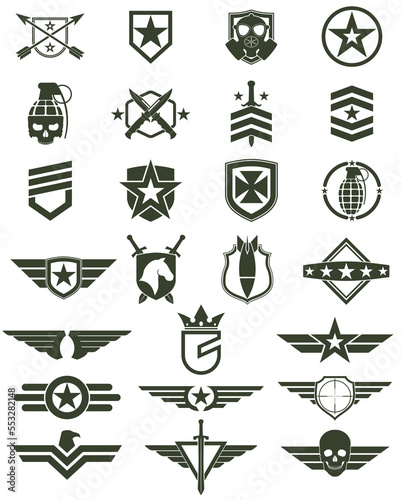 military army design symbol set