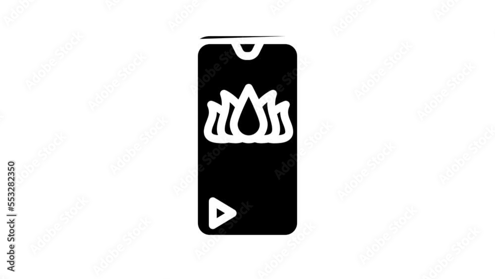 phone application for meditation line icon animation phone application for meditation line icon animation
