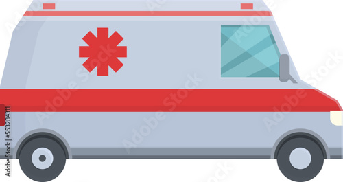 Old ambulance icon cartoon vector. Car vehicle. Accident medical
